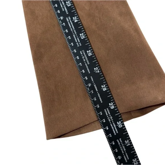 Vintage Anthropologie Women’s Brown Faux Suede High Rise Flare Pants Size 2 - Picture 8 of 10